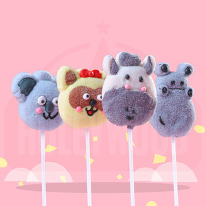 Holeywood Animal Shaped Bear Marshmallow Lollipop Soft Decorated Fruit Chocolate and Icing Cream Flavored <strong>Candy</strong> Carton <strong>Stick</strong> - Product Image 5