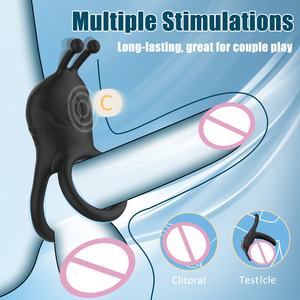 Anneau de Précision pour Hommes, Anneau de Massage Prostate à Vibration Retardée, Produits pour Adultes, Anneau Double Style Explosif, Jouet Sexuel Bloquant les Sperme - Product Image 3