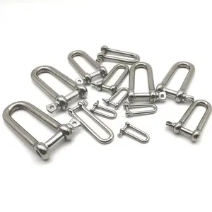 For Steel Wire Rope Links Hardware Rigging Strong Load-bearing Capacity Solid Material Stainless Steel Extended D-shaped Shackle