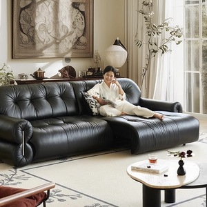 Sofá Cama Multifuncional con Control Remoto, Retráctil, Estilo Antiguo, Sofá Eléctrico Inteligente de Cuero para Sala de Estar - Product Image 1