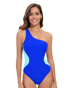 Traje de baño de talla grande ecológico para mujer europea americana, elegante patrón sólido estampado recortado en la espalda, diseño Sexy - Product Image 6