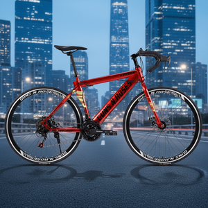 Vélo de route en acier au carbone YUXIAO pour hommes et femmes, compétition, niveau débutant, 24 vitesses, freins à disque doubles, fourche non suspendue, guidon courbé - Product Image 5