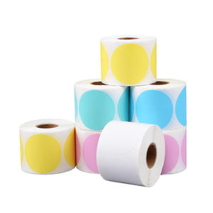 Color Label Circle Sticker Self Adhesive Vinyl Roll Thermal Label for <strong>Inventory</strong> Organize File Classification Office Home Storage - Product Image 1