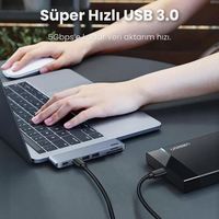 Adaptador UGREEN USB C Hub para MacBook con 4K-HDMI Thunderbolt 3 100W Power Delivery Lector de tarjetas SD TF y 2 puertos USB 3,0