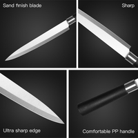 Couteau à sashimi en acier inoxydable de haute qualité, lame finition sablée avec manche ergonomique confortable en PP