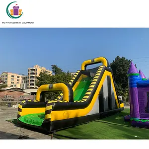 Corrediça de água inflável ao ar livre, com obstáculos, deslizante inflável para jogos infláveis do parque aquático da piscina
