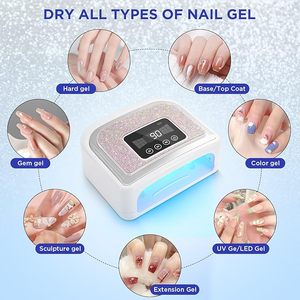 Lampe à ongles sans fil, lampe UV rechargeable 120W pour ongles en gel, lampe à ongles LED avec 4 modes de minuterie, lumière pour ongles en gel - Product Image 4