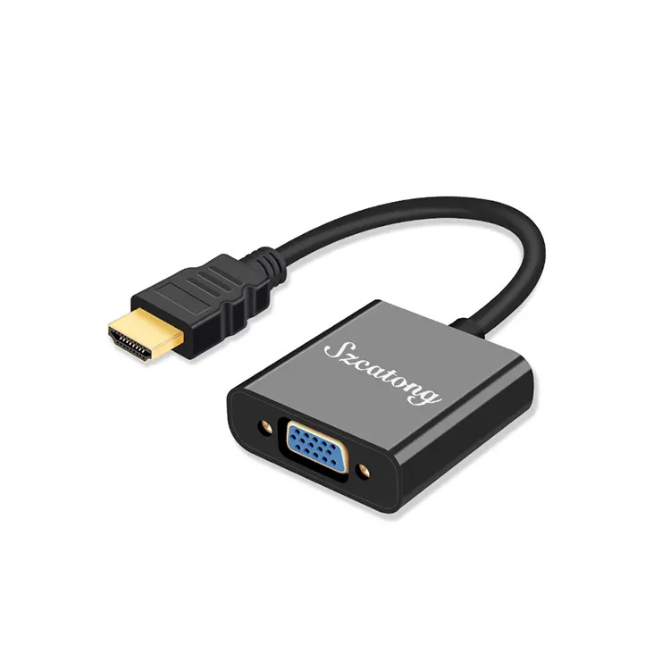 High Quality HDMIS to 9 Pin VGA Adaptor 1080P Convertidor HD Male to VGA Female Audio Video Cable Converter VGA to HDMIS Adapter