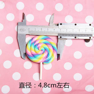 Piruleta de comida falsa de polímero para exhibición, simulación de caramelo de arcilla, decoración de piruleta - Product Image 4