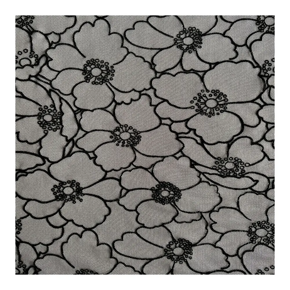 Tela de encaje vintage para tapicería, tela de tapicería aterciopelada con flores, color negro, venta al por mayor, disponible en Turquía