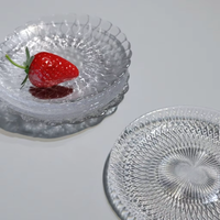 Mini assiette plate élégante et écologique en verre cristal, plateau de service transparent minimaliste pour fruits et fruits secs, pour la maison