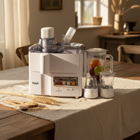 Blender Juicer Empat-dalam-Satu RAF Elektrik 3-Kecepatan 4-Pisau Wadah Kaca Casing Baja Tahan Karat 1.5L Terlaris di Luar Negeri
