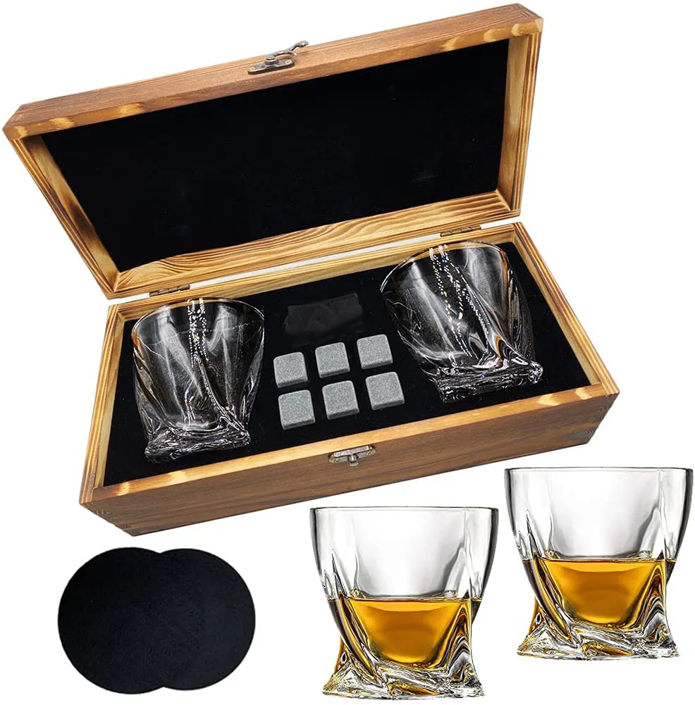 Ensemble de verres à whisky en bois de haute qualité sur mesure, Offre Spéciale