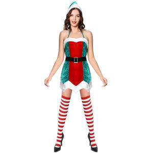 Conjunto de Lencería Sexy Exótica de Navidad para Mujer Adulta, Vestido Corto de Discoteca, Disfraz de Duende Navideño, Poliéster, TV y Cine - Product Image 3