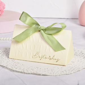 DAMAI Wholesale Bow Decorated Foldable Handheld <b>Wedding</b> <b>Box</b> for Bridal Shower Engagement Party Guest Favors Paper <b>Box</b> - Product Image 3