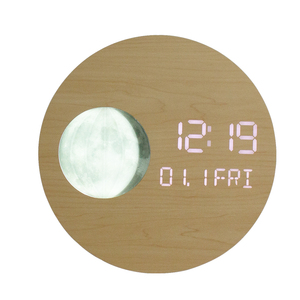 EMAF di <span class=keywords><strong>grandi</strong></span> <span class=keywords><strong>dimensioni</strong></span> gigante in legno allarme elettronico arredamento minimalista <span class=keywords><strong>Design</strong></span> moderno calendario digitale LED fase lunare orologio <span class=keywords><strong>da</strong></span> <span class=keywords><strong>parete</strong></span> - Product Image 1