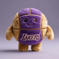 Peluche de basket-ball violette et dorée personnalisée avec bras et jambes Poupée en peluche souple pour les fans de la NBA et les enfants