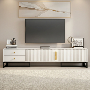 Modern Wooden <strong>TV</strong> Cabinet Metal <strong>Shelves</strong> <strong>for</strong> Living Room Home Furniture Durable Storage Solution <strong>for</strong> Small Apartments Floor Mount - Product Image 4