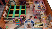 Aire de jeux intérieure multi-activités pour enfants de 1500 mètres carrés, structures de jeux souples pour enfants avec piscine à balles, toboggans, trampoline