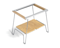 Table pliante portable multifonctionnelle en alliage d'aluminium argenté moderne, mobilier d'extérieur écologique pour barbecue, pique-nique et repas