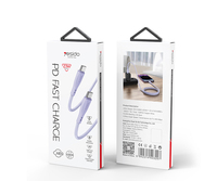 Yesido kabel Data silikon 1.2M 27W, pengisian cepat tipe-c ke IP Tricolor pilih dengan bebas tahan lama CA169