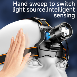 Độ sáng cao có thể sạc lại <span class=keywords><strong>Led</strong></span> Đèn Pha với ánh sáng màu vàng cảm biến chuyển động Zoomable Focus 90 ° Điều chỉnh Torch cho cá - Product Image 4