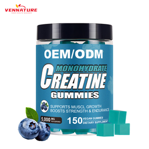 Wholesale Vegan Blueberry Flavor Muscle Growth Supplement <strong>Pre</strong> <strong>Workout</strong> 5000mg Serving <strong>Creatine</strong> Gummies For Adults - Product Image 1