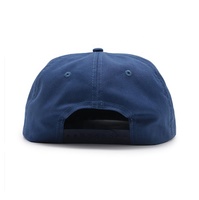 Casquette plate en coton à 5 panneaux avec fermeture à pression, non structurée, avec cordon, personnalisable avec votre propre logo, vente en gros