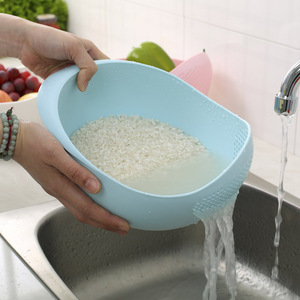 Multifunction Rice Washing <b>Basket</b> Blue PP Colander Kitchen <b>Drain</b> Strainer For Vegetables Fruits - Product Image 1
