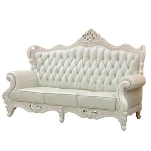 أريكة فنية من جلد البقر بطبقة علوية فاخرة على الطراز الأوروبي ، مجموعة أثاث غرفة المعيشة من الخشب الصلب عالي الجودة - Product Image 5