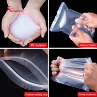 Sacs en plastique PE transparents à fermeture éclair pour l'emballage des aliments congelés, pochette pour bijoux, emballage pour cosmétiques et accessoires