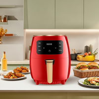 Friteuse à air intelligente multifonctionnelle électrique en plastique à commande numérique 6L, surface antiadhésive de haute qualité pour usage domestique KA03001, en stock