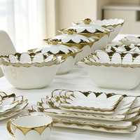 Assiette en céramique de luxe en forme de fleur, compartimentée, ronde, en porcelaine blanche, pour mariage, écologique, pour servir des fruits, des en-cas, vaisselle de table