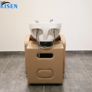 Kisen <b>Black</b> Leather Shampoo Chairs Gold Handle Color Can Be Customized Barber Shop Shampoo <b>Bed</b> <b>Sofa</b> for Sale - Product Image 4