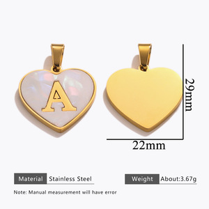 Colgante de Acero Inoxidable Dorado con Letras de Corazón de Fritilaria de Lujo Ligero, Regalo de Boda DIY en Inglés, Pulsera y Collar para Fiesta - Product Image 4