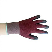 Gants de travail en nylon noir et rouge 18G avec revêtement en mousse de nitrile, fonction écran tactile, gants de protection respirants