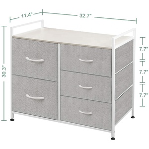 Commode pliable en métal, mobilier de chambre à coucher, design moderne, 6 tiroirs, commode pour vêtements - Product Image 5