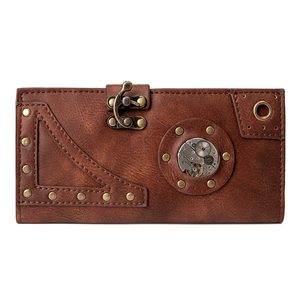 Trifold Cartera para hombre Vintage PU Cuero Cartera <span class=keywords><strong>de</strong></span> viaje Cuero para hombres Steam Punk Tarjetero - Product Image 3