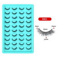 Extensions de cils demi-bande en faux vison, naturelles, réutilisables, courtes, douces, pour maquillage quotidien