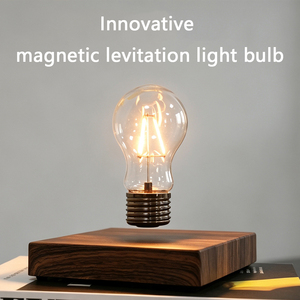 Lampe de table LED à lévitation magnétique, ornement rotatif, design rustique, à piles, veilleuse, décoration chambre et salon en ABS - Product Image 1