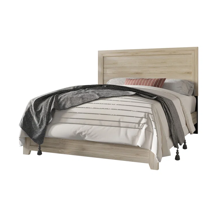 2023 High Quality Simple Modern Oak Solid Wood Economical Bedroom Furniture King Queen Size Bedding With Headboard