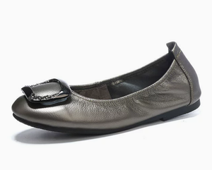 Nuove Scarpe da Balletto in Vera Pelle di Alta Qualità per <span class=keywords><strong>Donna</strong></span>, Slip-on con Suola Morbida, Leggere, Antiscivolo, Scarpe Basse Portatili OEM - Product Image 5