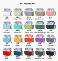 Étui en Silicone avec Mousqueton et Porte-clés pour Apple AirPods Pro 2, Housse Souple en Caoutchouc, Accessoires pour Casque