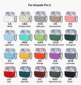 Funda de Silicona con Mosquetón y Llavero para Apple AirPods <span class=keywords><strong>Pro</strong></span> 2, Cubierta de Goma Suave, Accesorios para Auriculares - Product Image 2