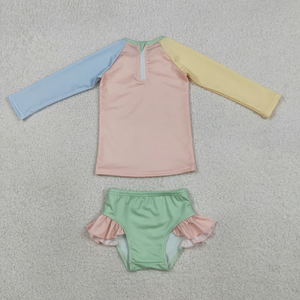 Maillots de bain pour tout-petits, ensembles hauts à manches longues avec fermeture éclair et shorts pour bébés garçons, vêtements de bain pour enfants - Product Image 4