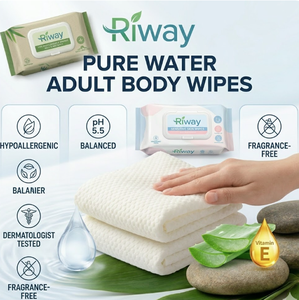 ผ้าเช็ดทำความสะอาดร่างกายสำหรับผู้ใหญ่ OEM XXL ขนาดใหญ่พิเศษ ปราศจากสารก่อภูมิแพ้ ผลิตจากน้ำบริสุทธิ์ ย่อยสลายได้ 100% ทำจากใยไผ่ เป็นมิตรต่อสิ่งแวดล้อม ไม่ต้องล้างออก - Product Image 2