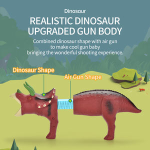 Pistolet à dinosaures à éjection, jouet de tir à dinosaures lumineux avec 10 balles et son rugissant, dinosaure tirant T-Rex pour garçons et filles - Product Image 2