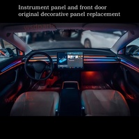 Lampe d'ambiance LED gravée au laser pour Tesla Model 3 2021-2023/Model Y 2021-2024, lampe de dossier, lampe de selle, cache-tweeter (RHD/LHD)