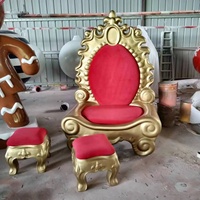Grand trône de Noël rond en fibre de verre pour Père Noël, 180 cm, extérieur, imperméable, anti-UV, anti-corrosion, décoration d'usine
