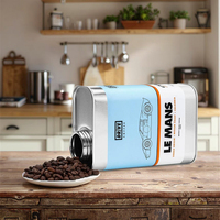 Boîte à café en fer blanc personnalisée de luxe, qualité alimentaire, 150-350g, hermétique, avec système de dégazage, pour grains de café et thé